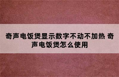 奇声电饭煲显示数字不动不加热 奇声电饭煲怎么使用